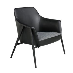 Fauteuil en tissu et simili cuir noir