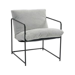 Fauteuil en tissu gris 92x67 cm