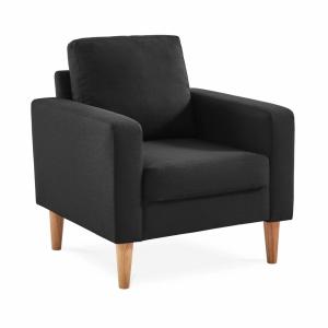 Fauteuil en tissu gris chiné foncé