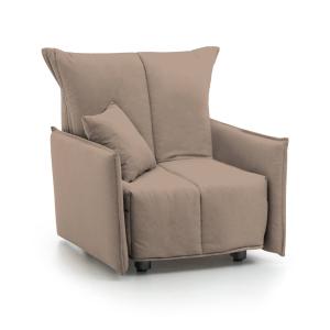 Fauteuil en tissu gris tourterelle 110x90h85 cm