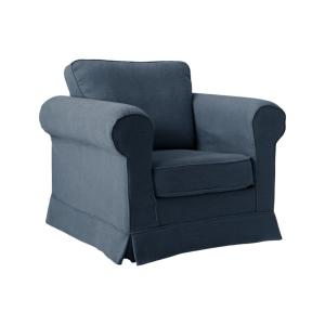 Fauteuil en tissu H 85 bleu