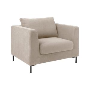 Fauteuil en tissu ivoire