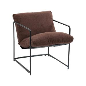 Fauteuil en tissu marron 92x67 cm