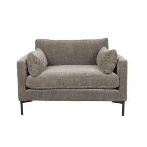 Fauteuil en tissu microfibres marron café - Confort et élég…