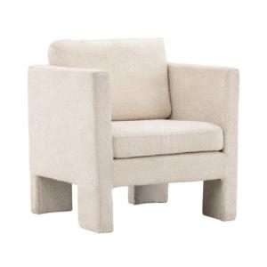 Fauteuil en tissu polaire beige RAZA blanc 80x74x87cm