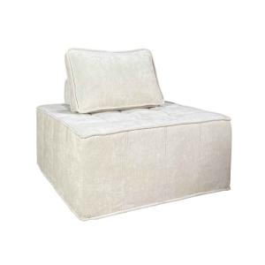 Fauteuil en tissu pour canapé modulable avec coussin ecru