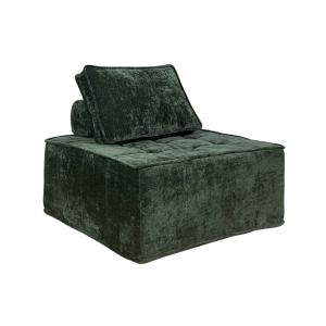 Fauteuil en tissu pour canapé modulable avec coussin vert