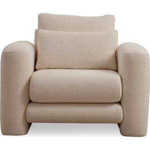 Fauteuil en tissu teddy beige
