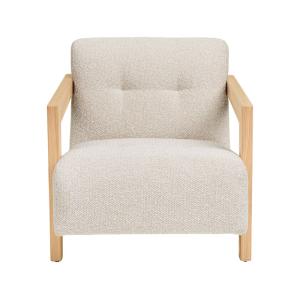 Fauteuil en tissu texturé beige