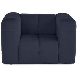 Fauteuil en tissu texturé bleu