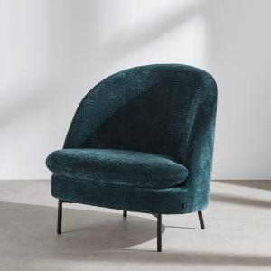 Fauteuil en tissu texturé bleu pétrole