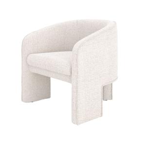 Fauteuil en tissu texturé crème