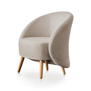 Fauteuil en tissu tourterelle 70x60h80 cm