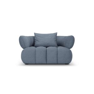 Fauteuil en tissu velours blue jeans