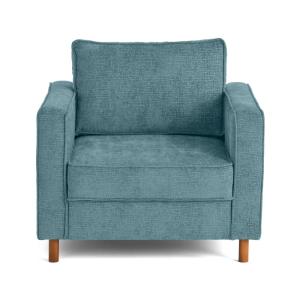 Fauteuil en tissu velours relief bleu