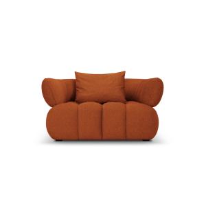 Fauteuil en tissu velours terracotta