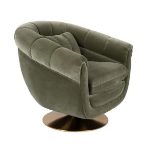 Fauteuil en tissu vert kaki