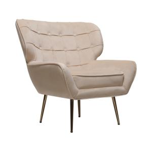 Fauteuil en velours beige 79 x 71 x 795 cm