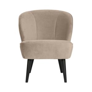 Fauteuil en velours beige élégant