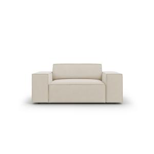 Fauteuil en velours beige foncé