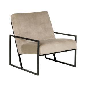 Fauteuil en velours beige H83