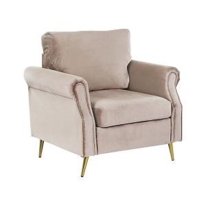Fauteuil en velours beige H90