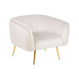 Fauteuil en velours blanc H70