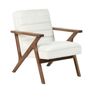 Fauteuil en velours blanc H84