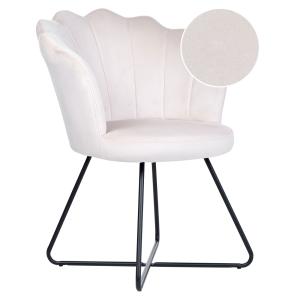 Fauteuil en velours blanc H86