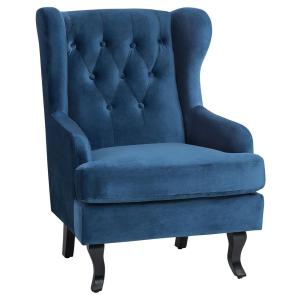 Fauteuil en velours bleu H102