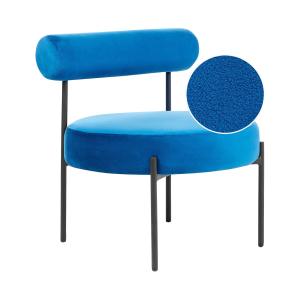 Fauteuil en velours bleu H66