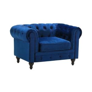 Fauteuil en velours bleu H70