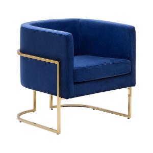 Fauteuil en velours bleu H71