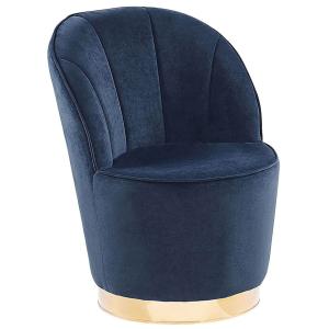 Fauteuil en velours bleu H72