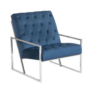 Fauteuil en velours bleu H83