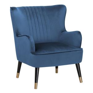 Fauteuil en velours bleu H89