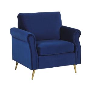 Fauteuil en velours bleu H90