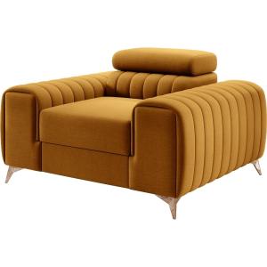 Fauteuil en velours bronze