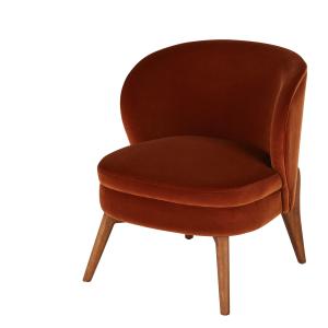 Fauteuil en velours brun