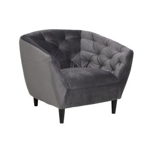 Fauteuil en velours capitonné anthracite