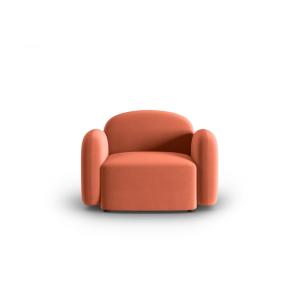 Fauteuil en velours corail