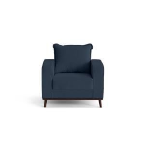 Fauteuil en velours côtelé bleu ardoise