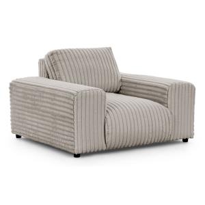 Fauteuil en velours côtelé gris clair 119x108x79 cm