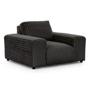 Fauteuil en velours côtelé gris foncé 119x108x79 cm