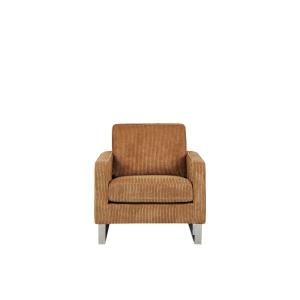 Fauteuil en velours côtelé marron H82