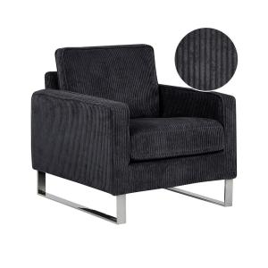 Fauteuil en velours côtelé noir H82