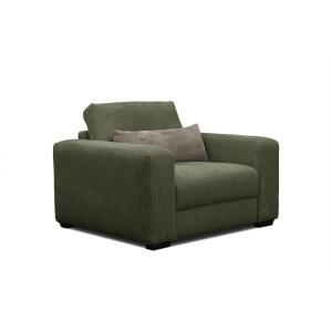 Fauteuil en velours côtelé olive