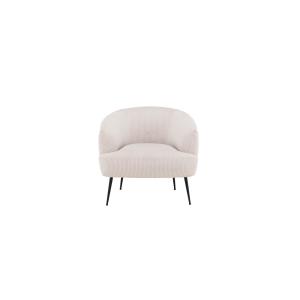 Fauteuil en velours côtelé polyester de couleur beige