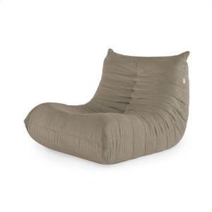 Fauteuil en velours côtelé taupe