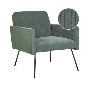 Fauteuil en velours côtelé vert H77